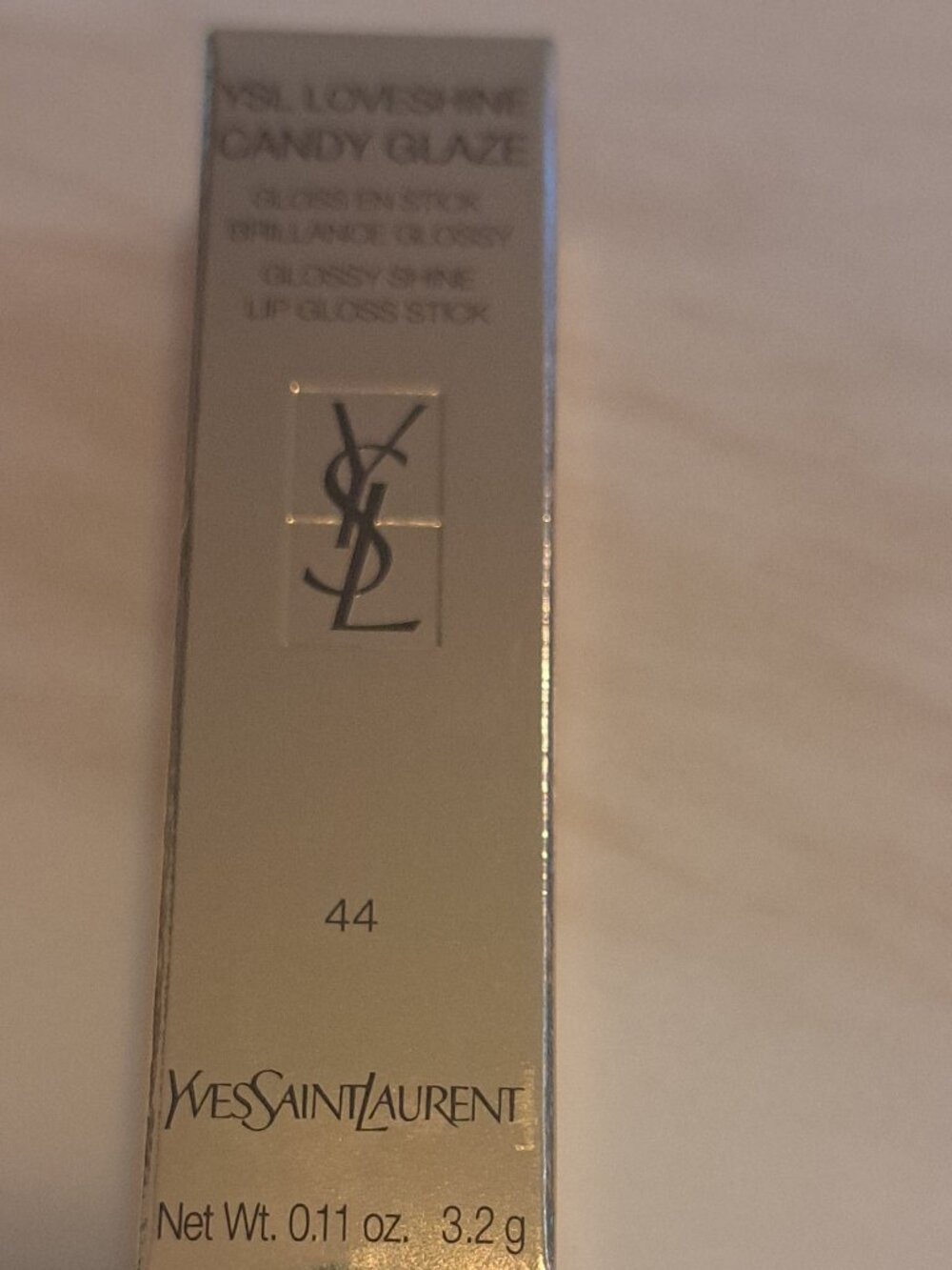 YVES SAINT LAURENT LOVESHINE CANDY GLAZE GLOSSY SHINE LIP GLOSS STICK IN 44 NUDE
